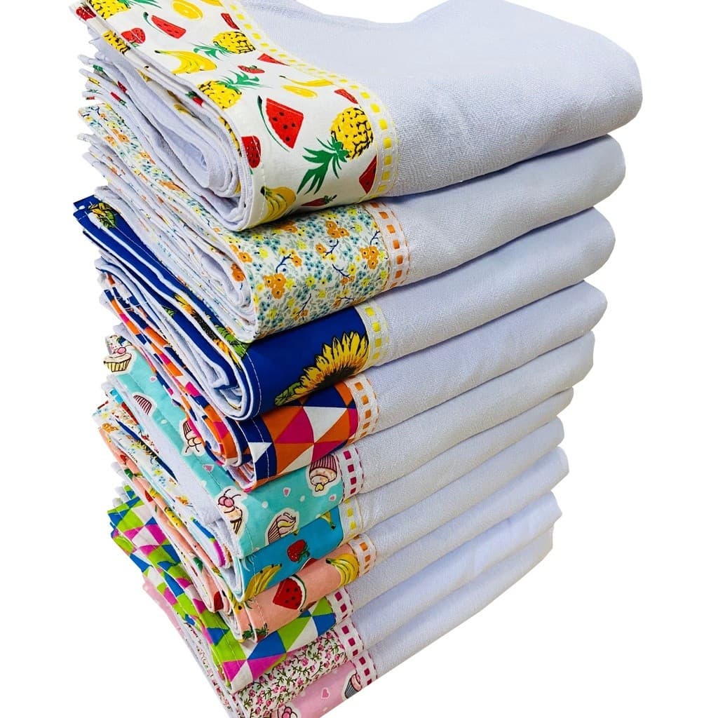 Pano De Prato Atacado Barra Premium Kit Com 1, 5 e 10 Peças