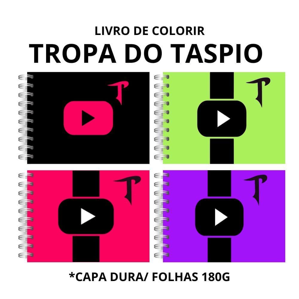 TASPIO TROPA Livro de Colorir  50 Páginas | Capa Dura + Acetato | 4 Modelos  Envio Rápido