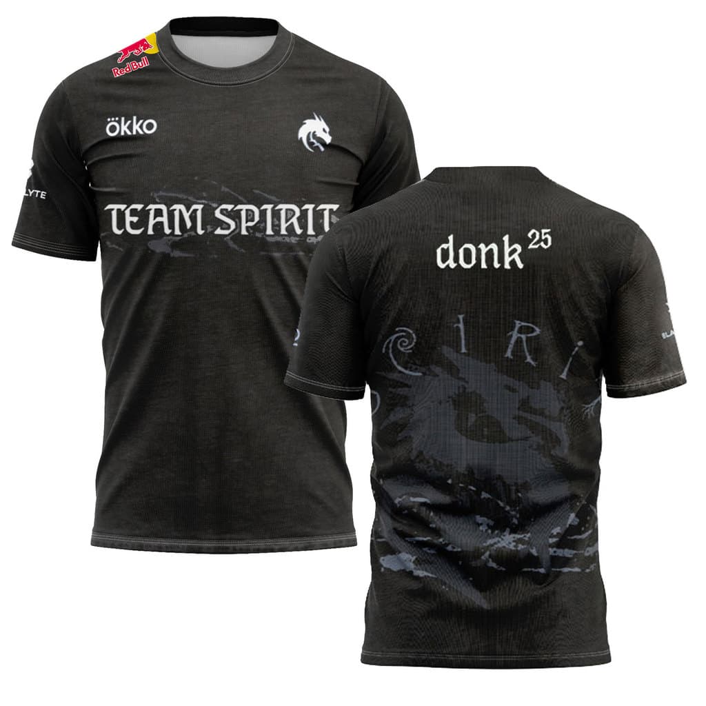 CS2 Team Spirit Jersey Para Homens Tops One Player Donk Tees Uniforme ESports Concurso Fãs Camiseta