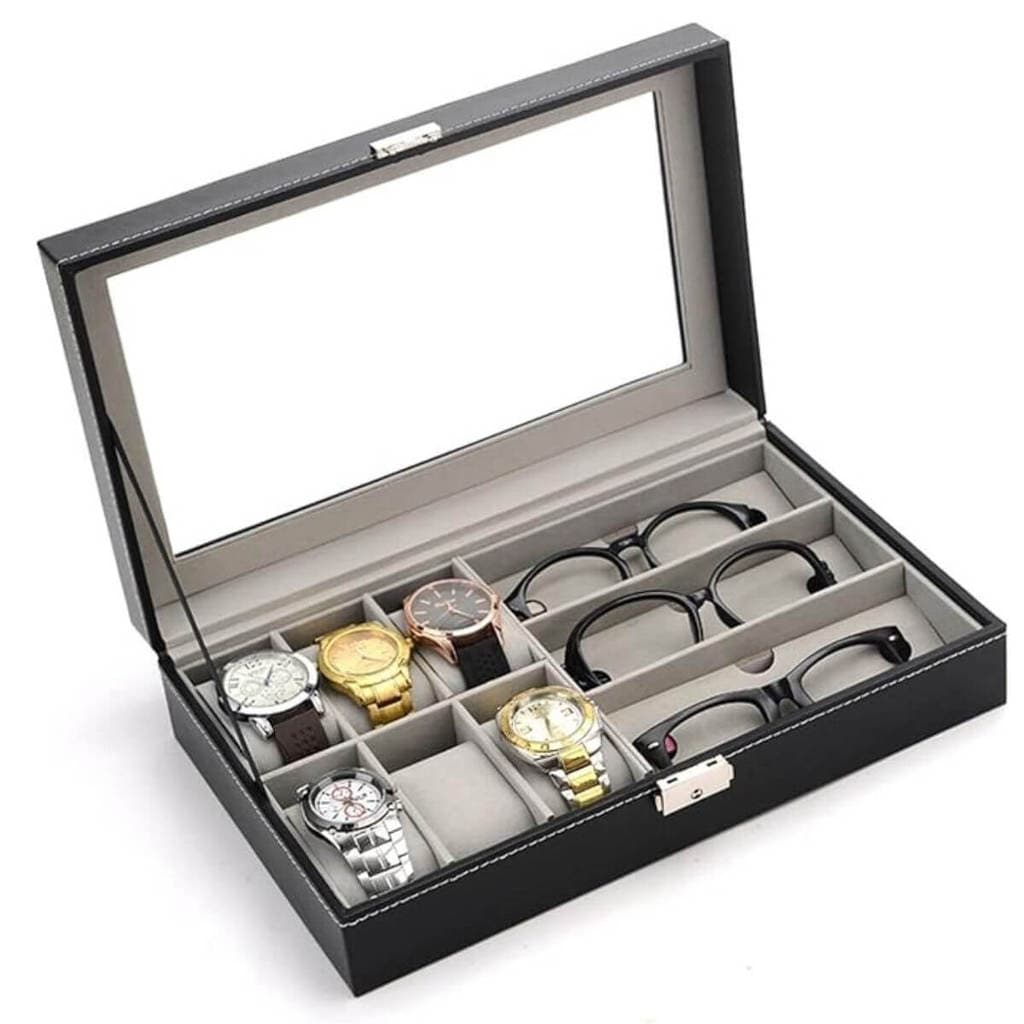 Estojo Caixa Para Relógios Óculos Com Interno Aveludado Luxo