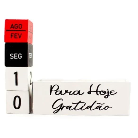 Calendário De Madeira Colorido com Frases