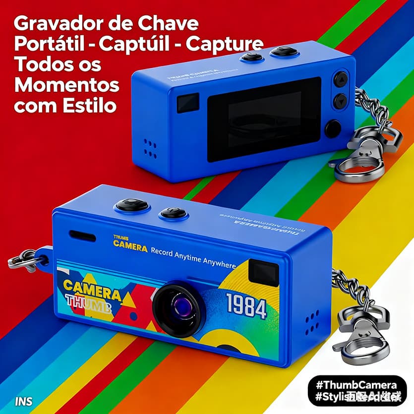 Mini Câmera De Polegar Com Chaveiro Gravação De Vídeo HD 1080P E Lente Grande Angular De 130 Graus TFT LCD Tela Para Est