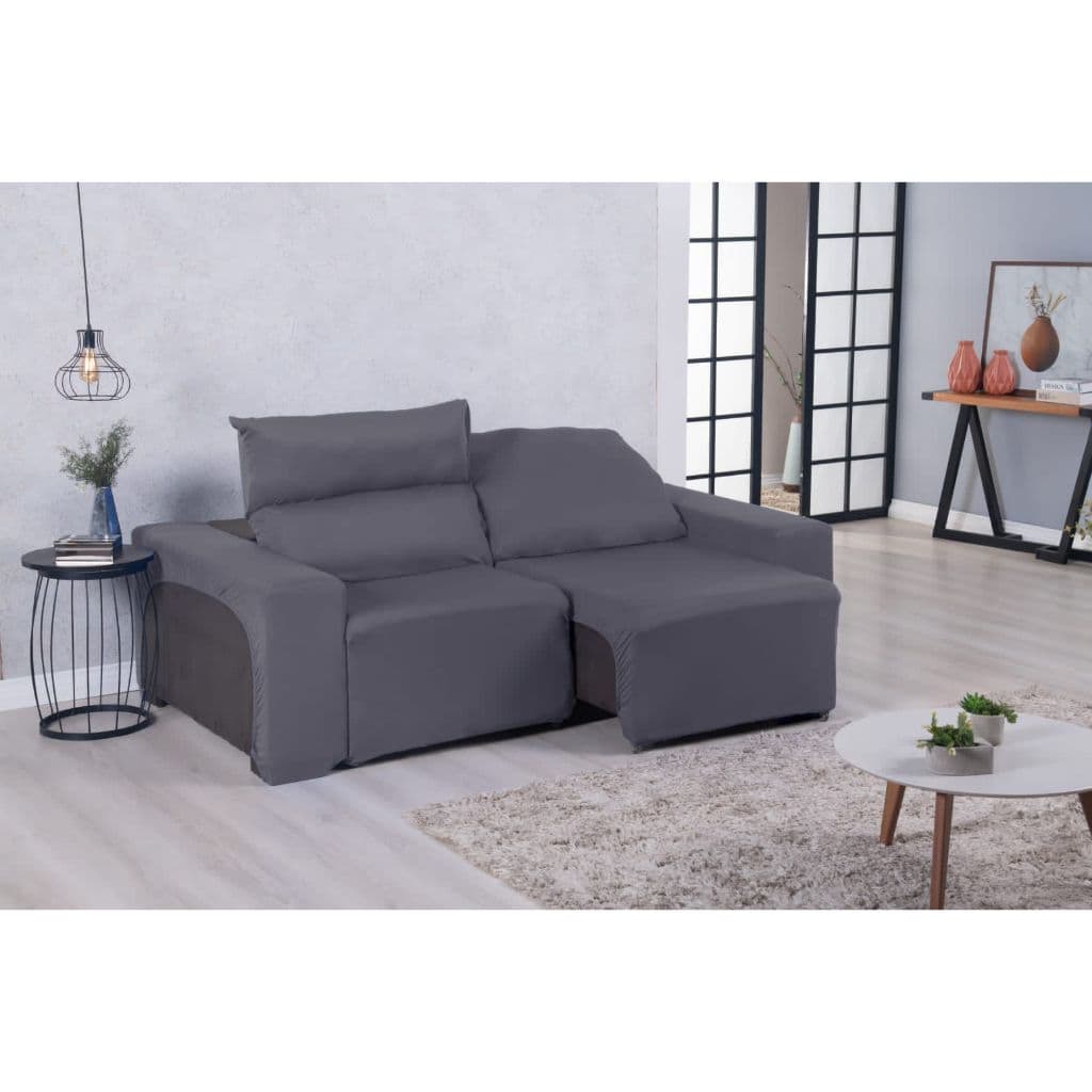 Capa de Sofá Retrátil  2Lugares Protetora e Ajustável Liso em Malha Gel Soft Luxo