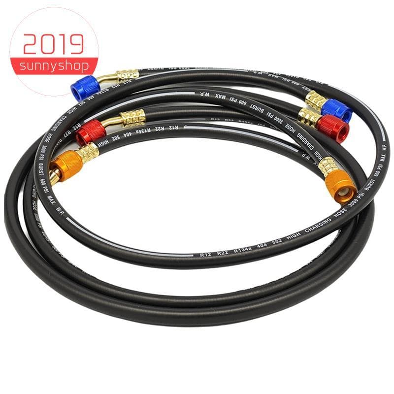 1.8M 3 Conjuntos De Tubo De Refrigerante Anti-Explosão Preto Peças Kit Mangueira Para R12 , R22 , R134A , 404,502 , HVAC