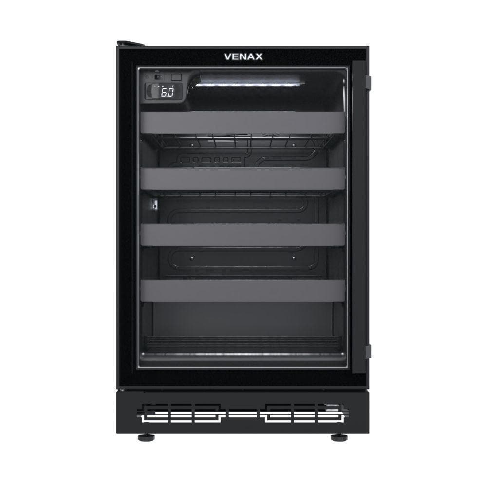 Adega Venax Cave In 100 Porta Invertida 82L com Opção de Embutir Preto Fosco 220V
