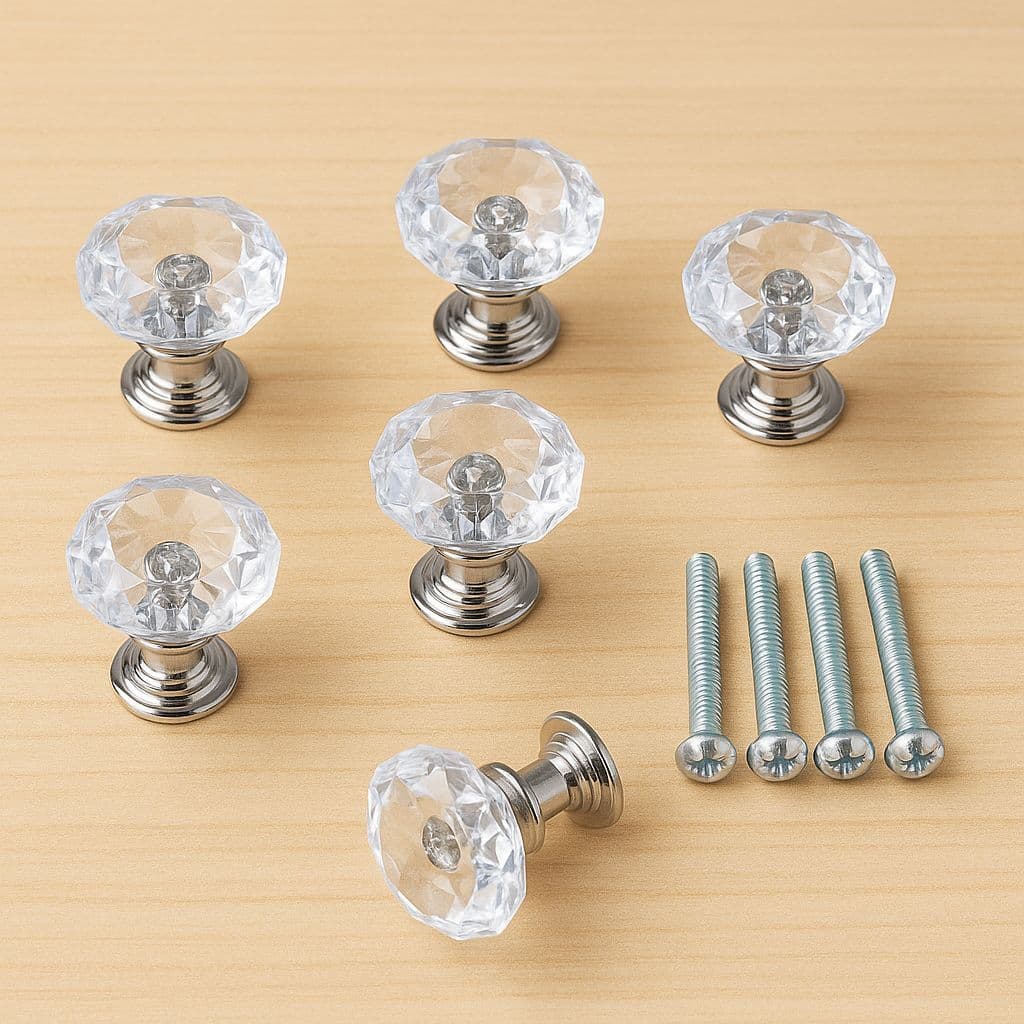Kit até 20 Puxadores Cristal Armário Gaveta Móveis