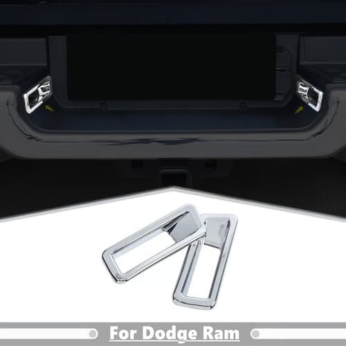 Para 19-24 Dodge Ram 3500/2500/1500 Chrome Tampa Da Luz Placa Traseira Guarnição 2P