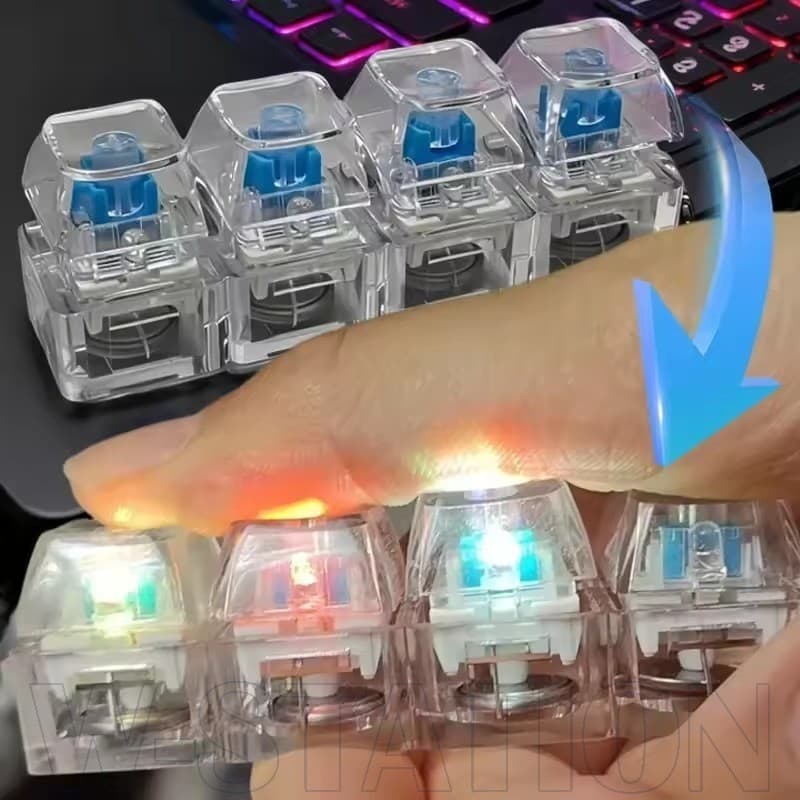 Chaveiro De Teclado LED De 2 Unidades-Brinquedo Sensorial De Clicker De Cristal-Brinquedos De Alívio De Estresse-Gadget 