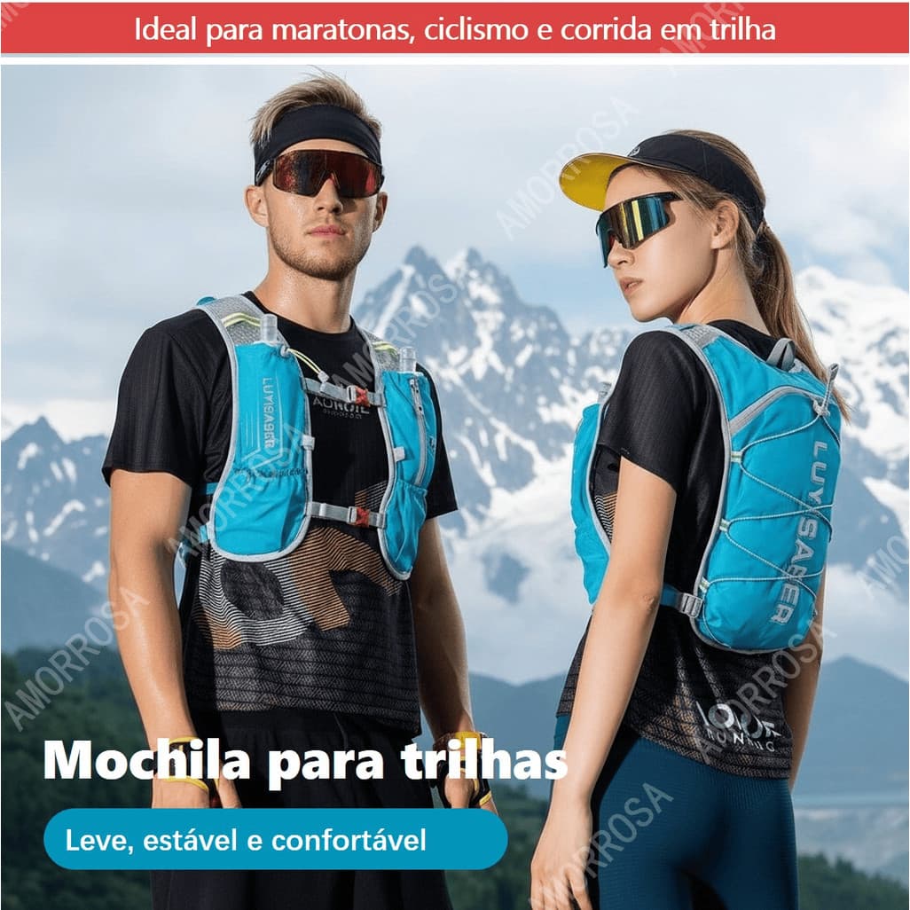 Mochila Colete Hidratação Squeeze Ciclismo Impermeável Resistente Corrida Maratona Trilha Splash