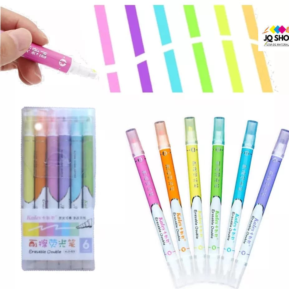 Marca Texto Apagável 6 cores/PACOTE sério YGM103/088/076 Papelaria/Escritório/Escola