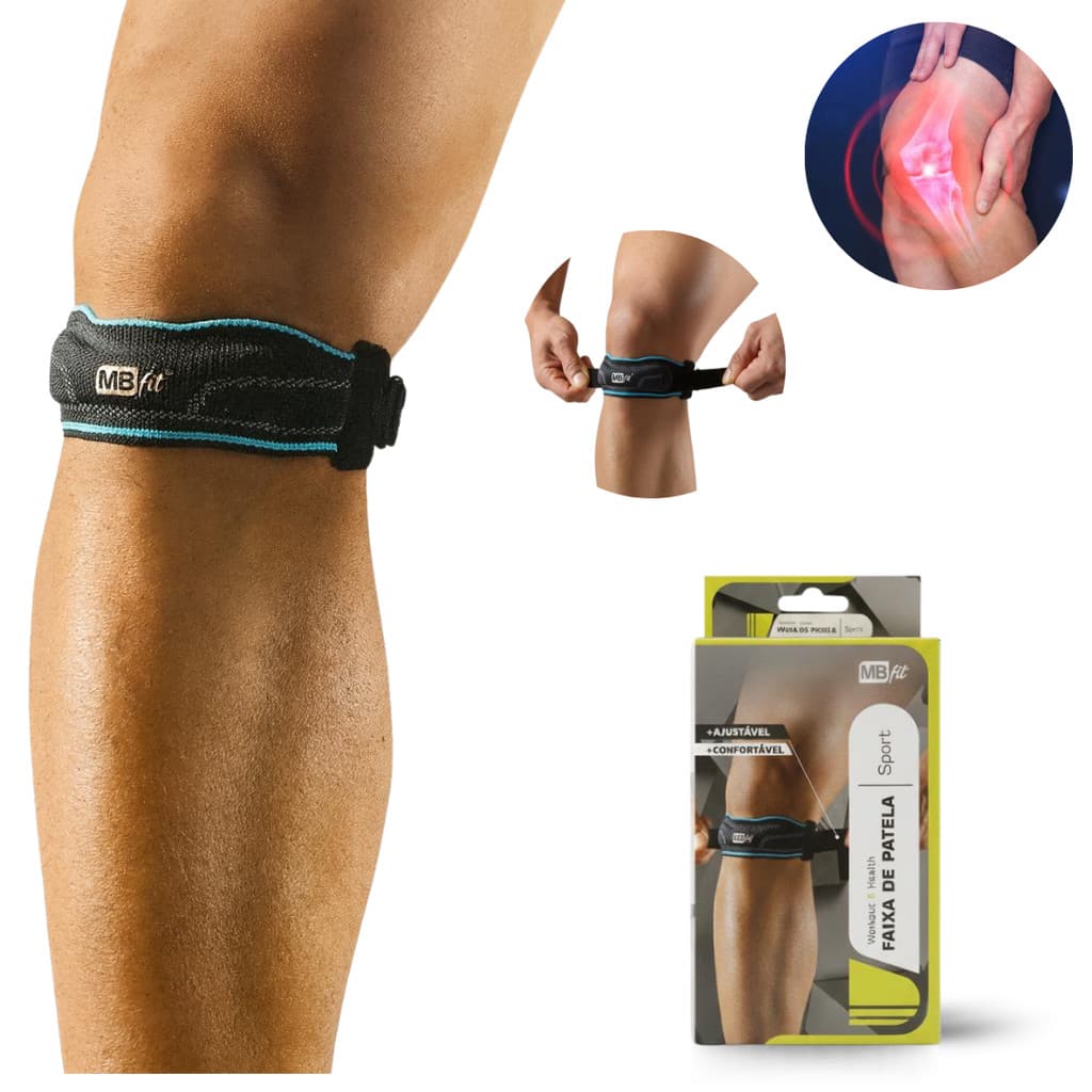 Faixa Tira Sub Patelar com Gel Joelheira Esporte Ajustável Premium