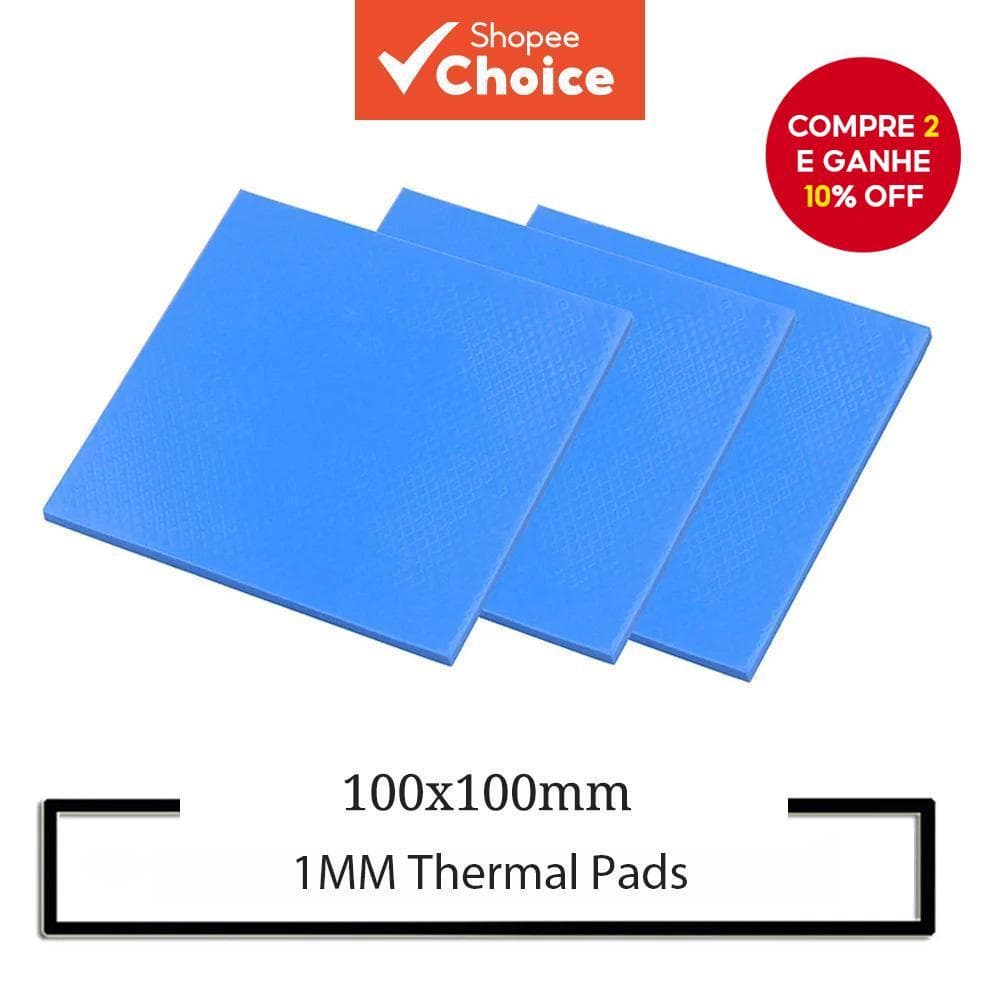 Pad térmico de silicone para GPU, 1mm*100*100mm, para resfriamento de laptop IC VGA e CPU.