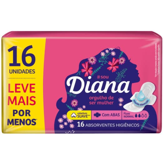 Absorvente Diana com Abas Suave Leve Mais Pague Menãos - 16 Unidades