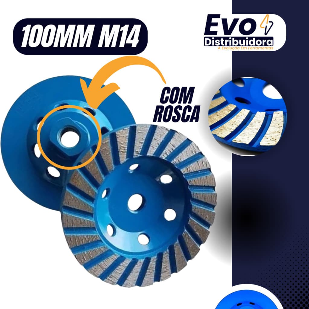 Disco de Desbaste Diamantado 100MM Rosca M14