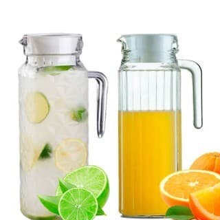 Kit 2 Jarras De Vidro 1 Litro Com Tampa E Alça