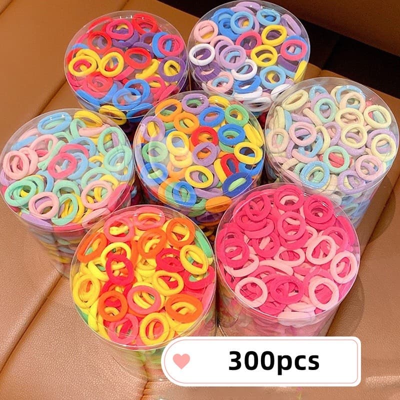 100-300pcs Faixas De Cabelo Para Crianças Em Nylon Scrunchie Hair Ties Rubber Band Kids Elástica Acessórios Feminino
