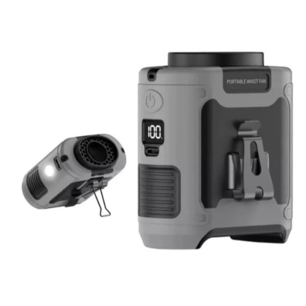 Ventilador De Cintura Portátil 3 Em 1 Power Bank Lanterna. Leo Store BR