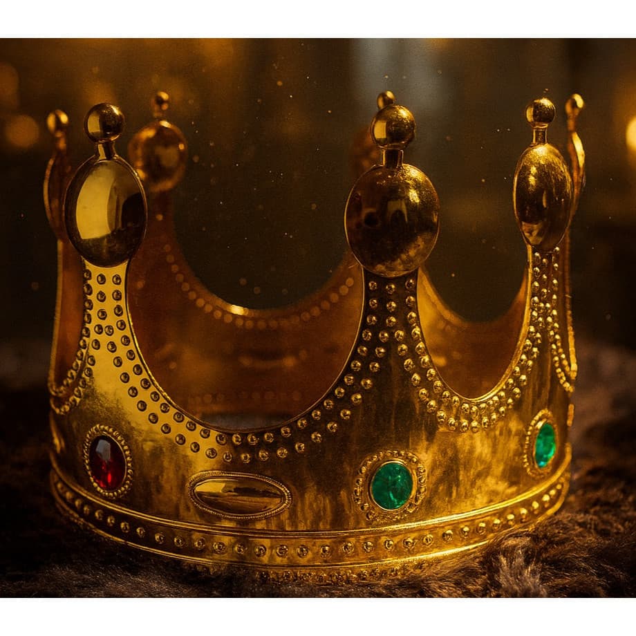 Coroa Dourada Rei Luxo Plástico