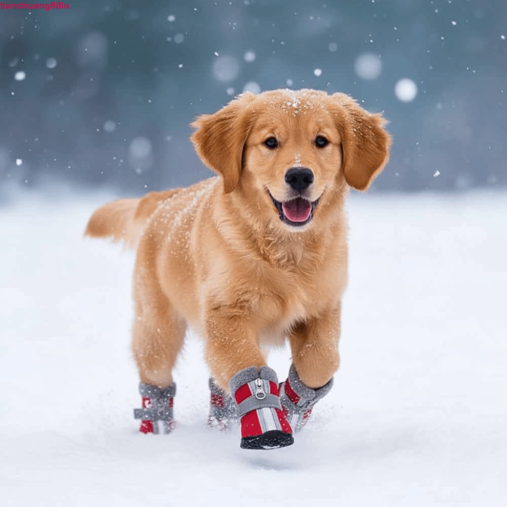 TIANCHUANG 4 Pçs/set Sapatos De Inverno Para Cães , Botas De Neve Impermeáveis Quentes Animais De Estimação Cachorro Ant