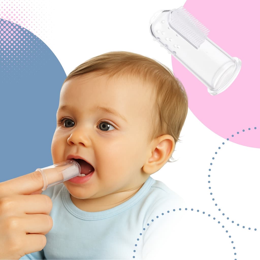 Escova de Dente de Dedo Para Bebe Nenem Infantil Cerdas Suaves de Silicone Massageador de Gengiva