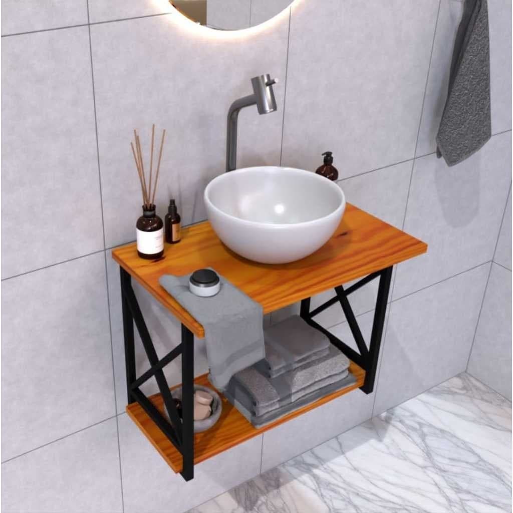 Gabinete para Banheiro estilo Industrial - Madeiras seladas