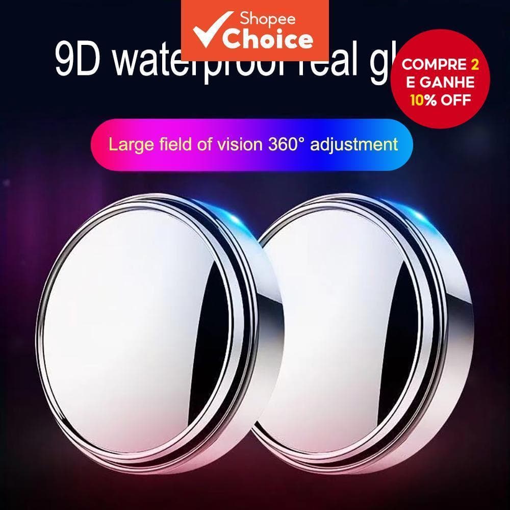 1 Par De Ventosa Para Carro , Espelho Retrovisor Auxiliar , Rotação De 360 Graus , Grande Angular , Moldura Redonda De P