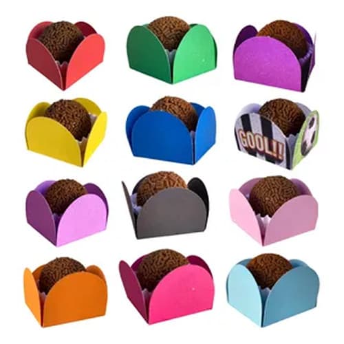 50 Un Caixeta Forminha Para Doces, Docinhos Finos, Brigadeiro Varias Cores