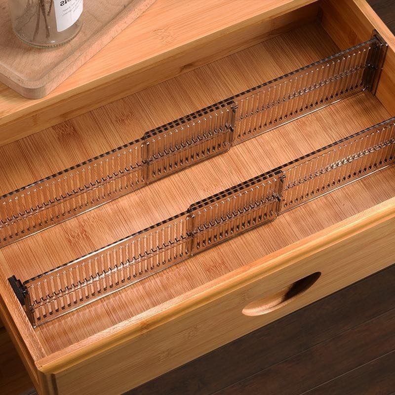 Separador Ajustável De Gaveta Acrílico Kit 2 Unidades Para Escritório