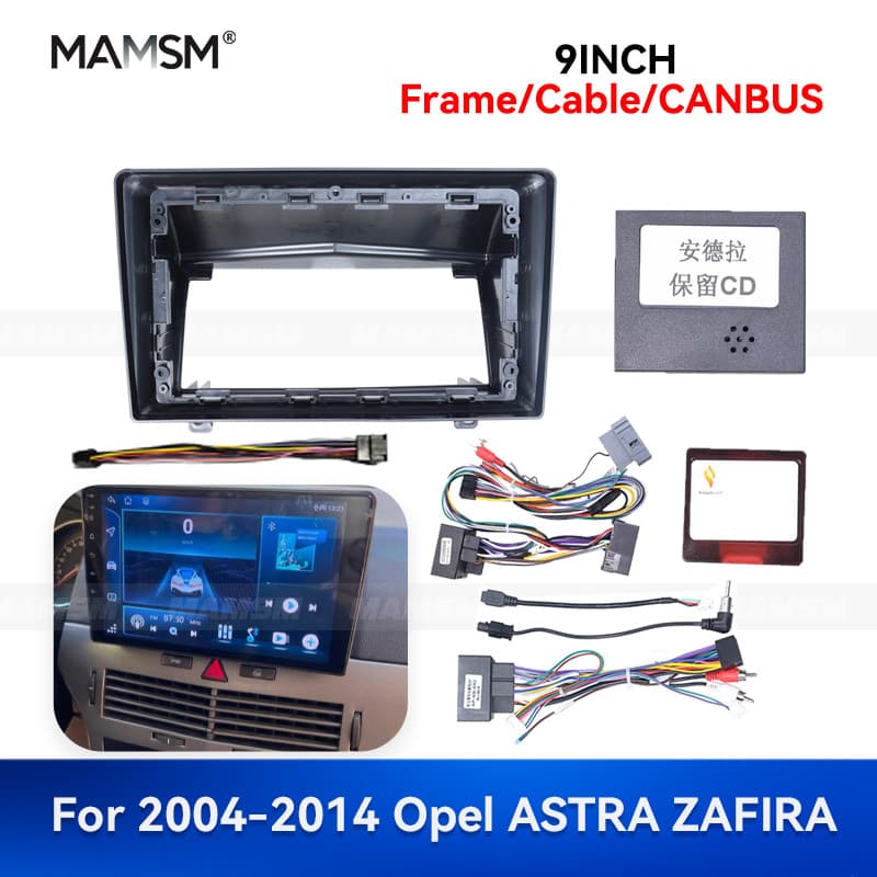 Mais Novo 9 Polegada Para 2004-2014 Opel ASTRA ZAFIRA Android Rádio Do Carro Fascia Estéreo Quadro GPS Multimídia Cablag