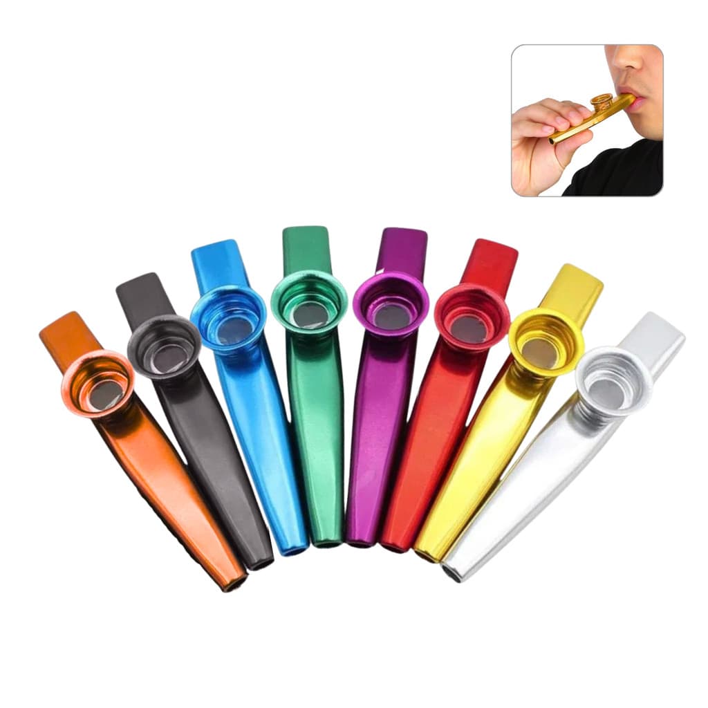 Kazoo Instrumento Musical de Sopro Profissional Efeito Blues Jazz Colorido