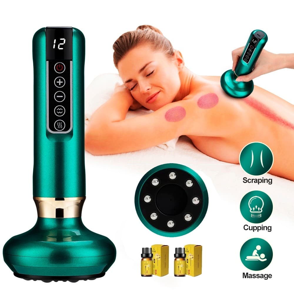 Massageador A Vácuo Sucção Elétrica Com Aquecimento Recarregável USB Vacuoterapia 12 Níveis