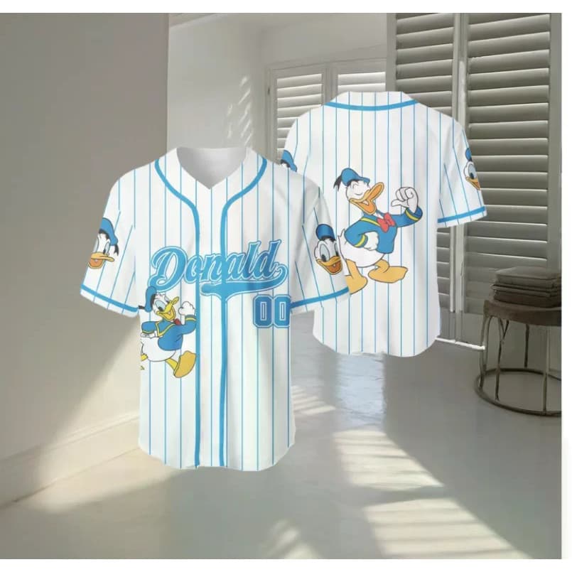 Nobleflying Personalizado Gratuito 2026 Verão Nova Camisa De Beisebol Do Pato Donald Unissex Moda Personalizada Na Camis