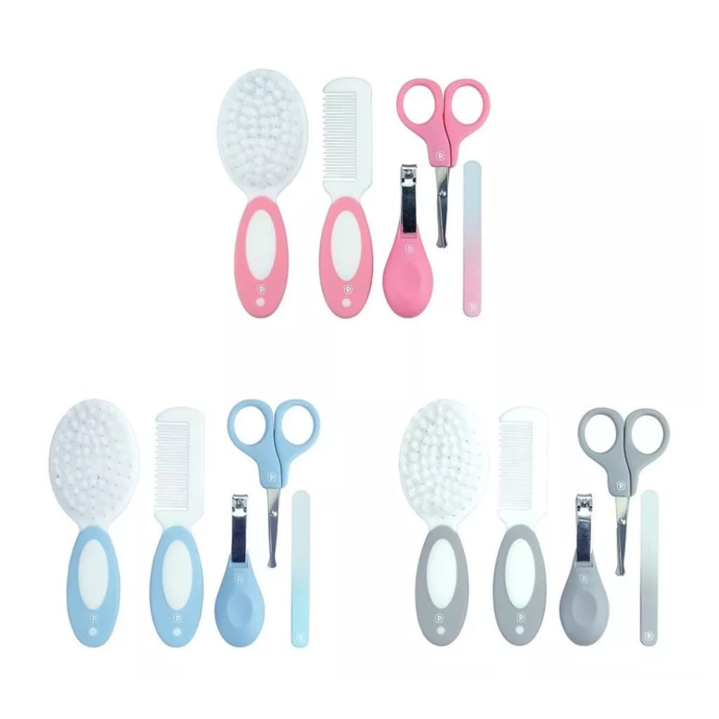 Kit de Higiene Bebê 5 Peças para Unhas e Banho - Recém-Nascido Menino e Menina