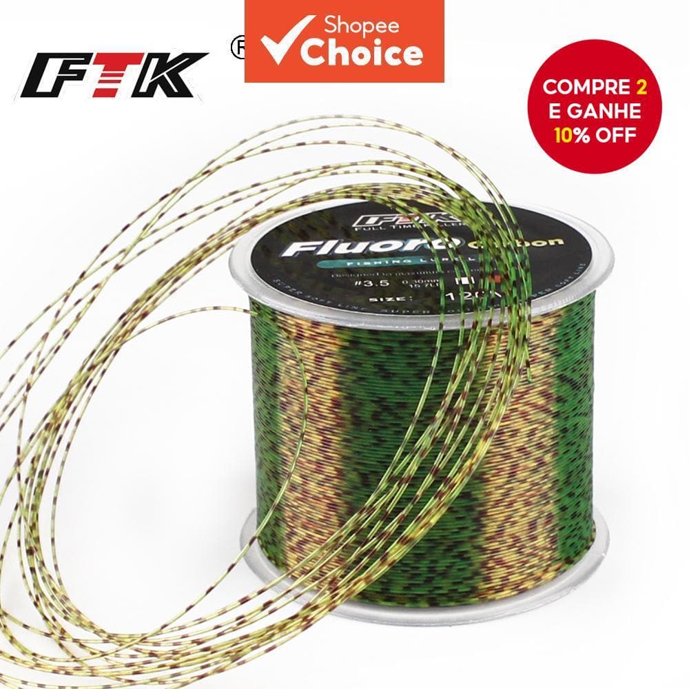 Linha De Pesca 120M Condutor De Monofilamento De Fibra De Carbono Revestido De Fluorocarbono Resistente Ao Desgaste , Ad