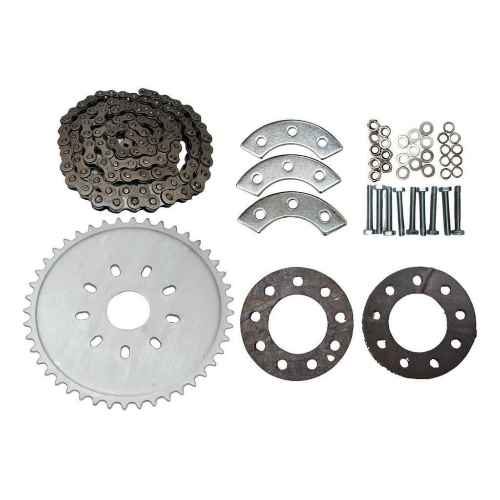 Coroa 44 D + Kit Fix + Corrente 415h Bicicleta Motorizada