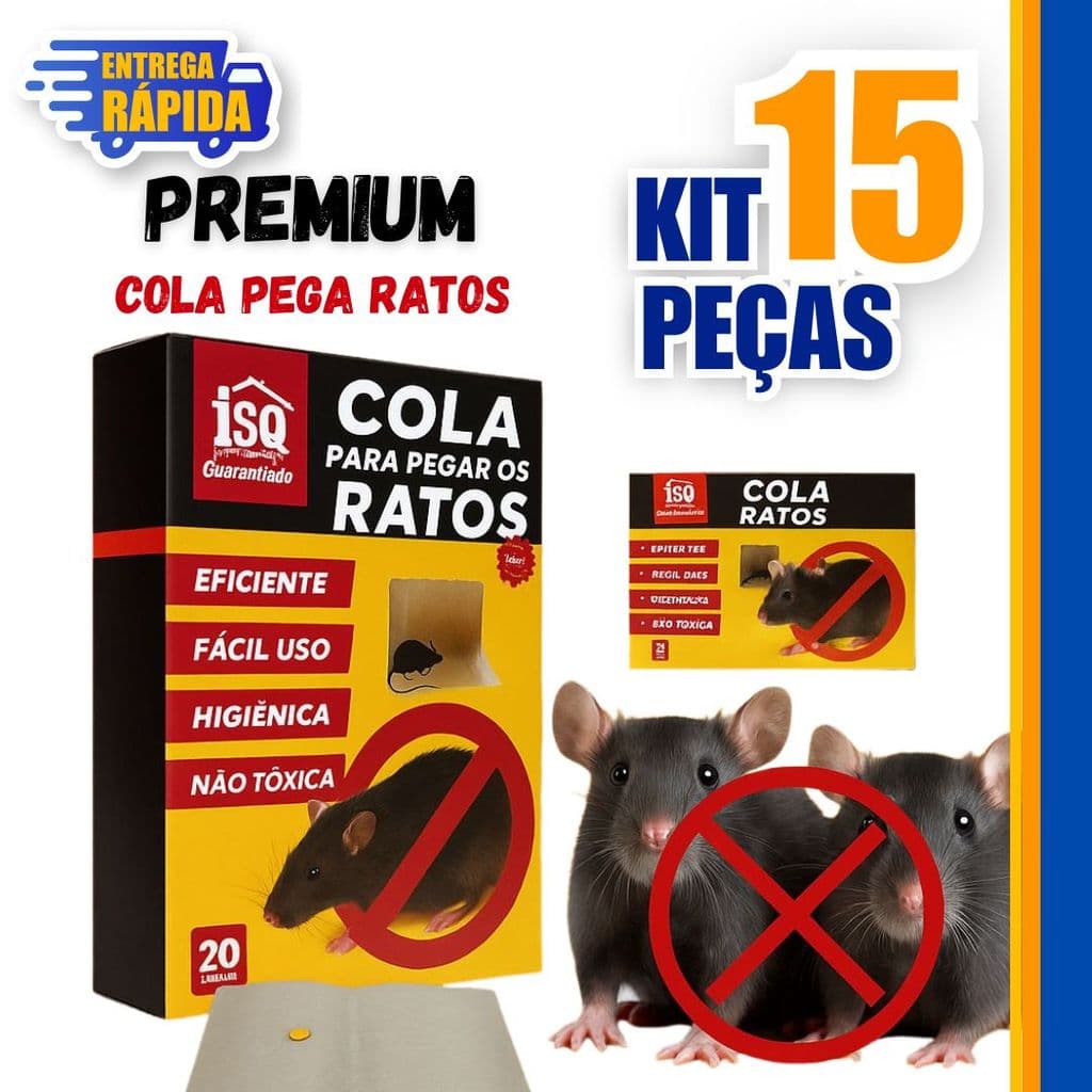 15 Unidades Rat Adesiva Cola para pegar Rat Rápido Pratico Linha Premium Qualidade Garantida.