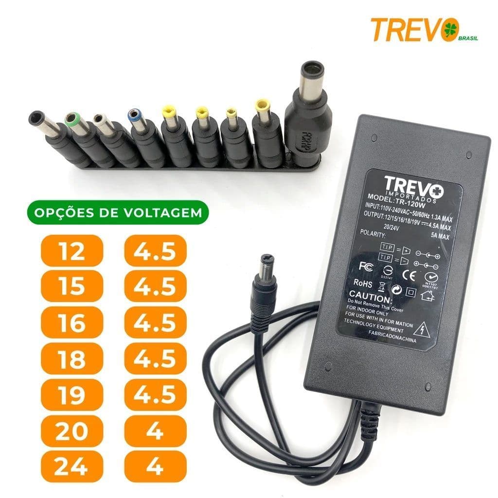 Fonte Carregador Universal Notebook Laptop computador 12v a 24v 10 Plug