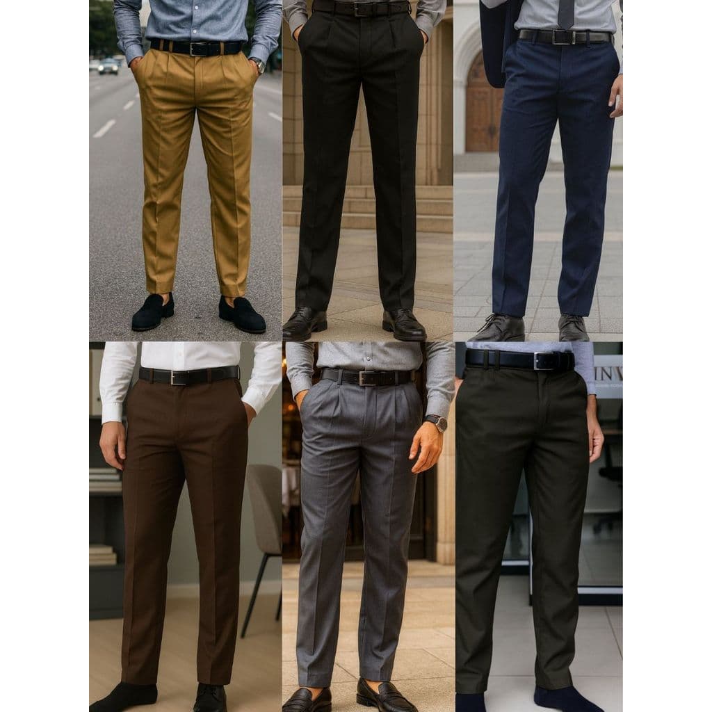 Kit 3 Calça Social Reta Masculina Do 36 Ao 50