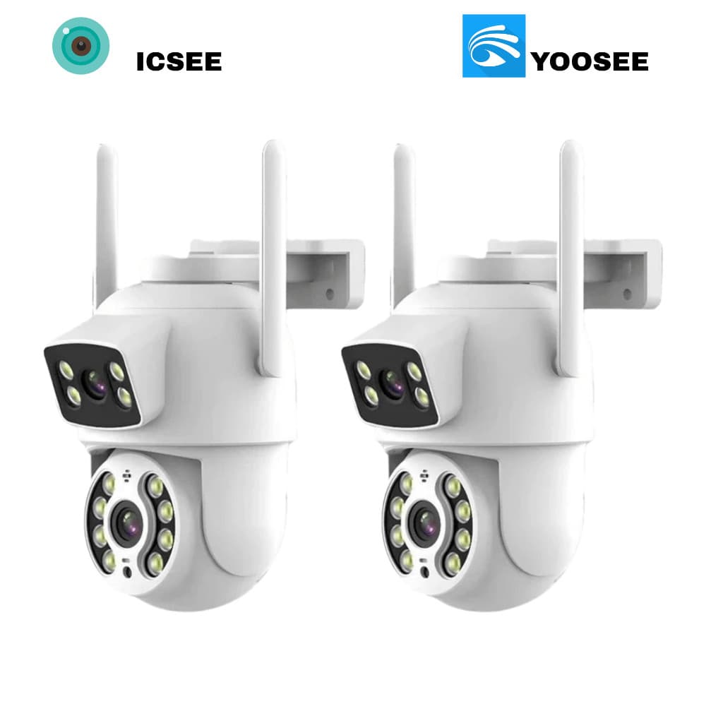 KIT Câmera De Segurança Lente Dupla IP66 Wi-Fi 360° Sensor Movimento Visão Noturna ICSEE/YOOSEE