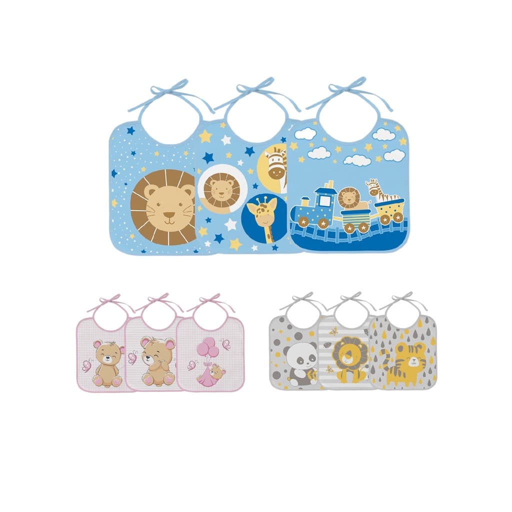 Kit 3 Babadores Bebê Felpudo Algodão Com Forro Incomfral