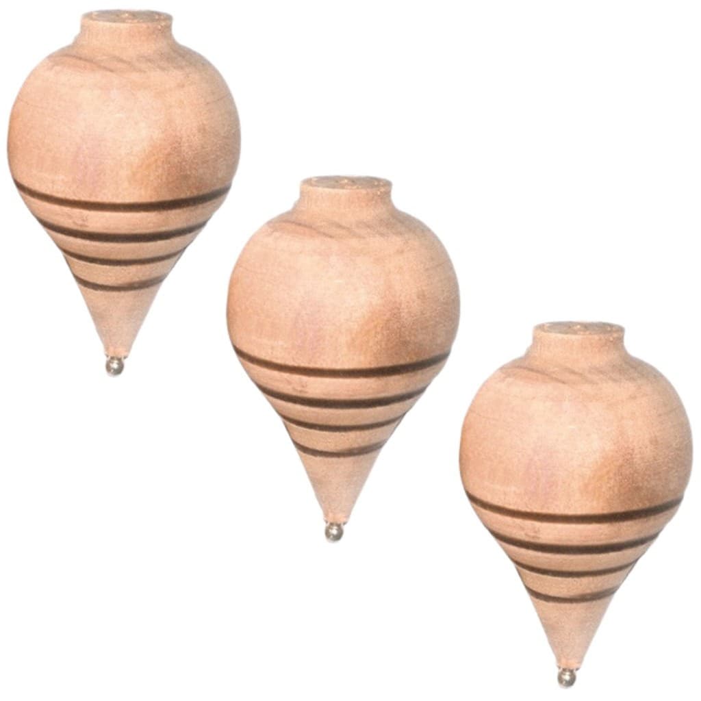 Kit com 3 Piões de Madeira – Simples, nostálgico e divertido como antigamente