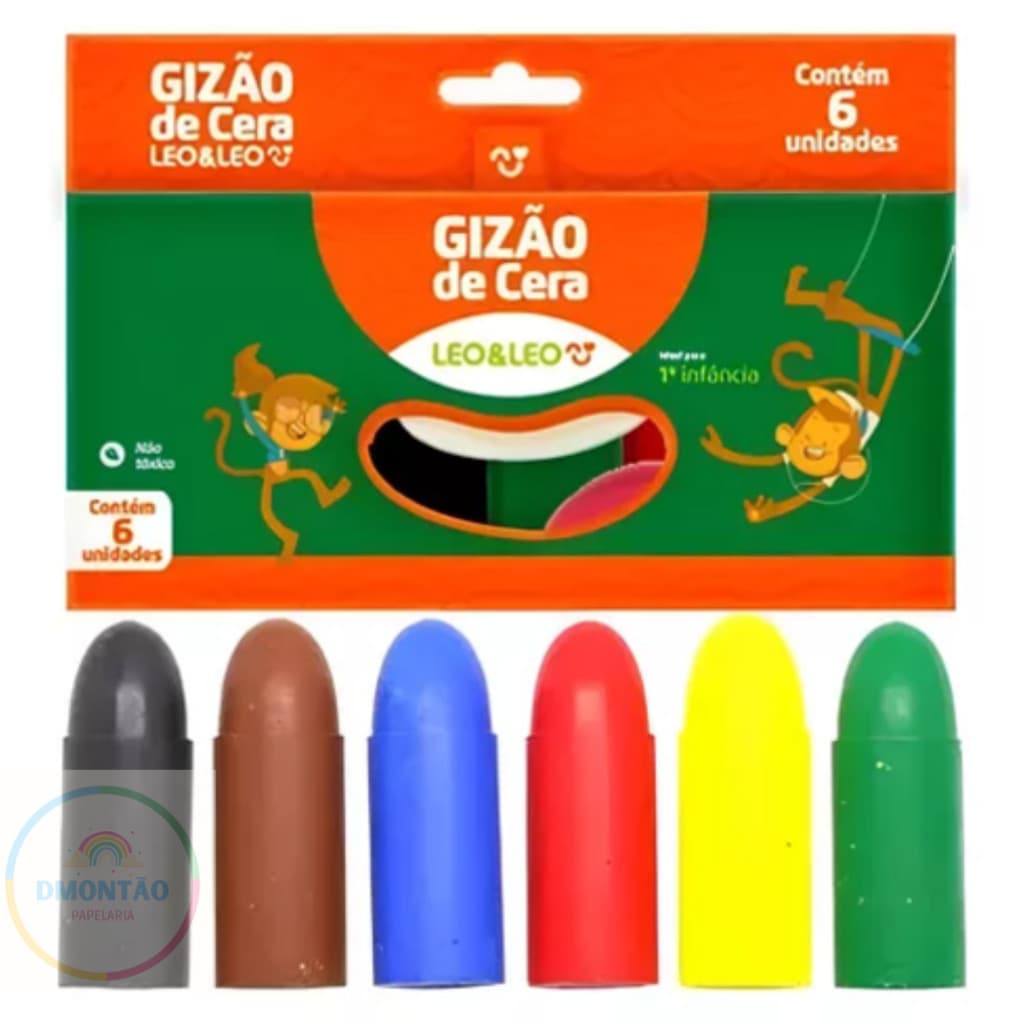 Gizao De Cera Meu Primeiro Giz 6 Cores - Leoeleo