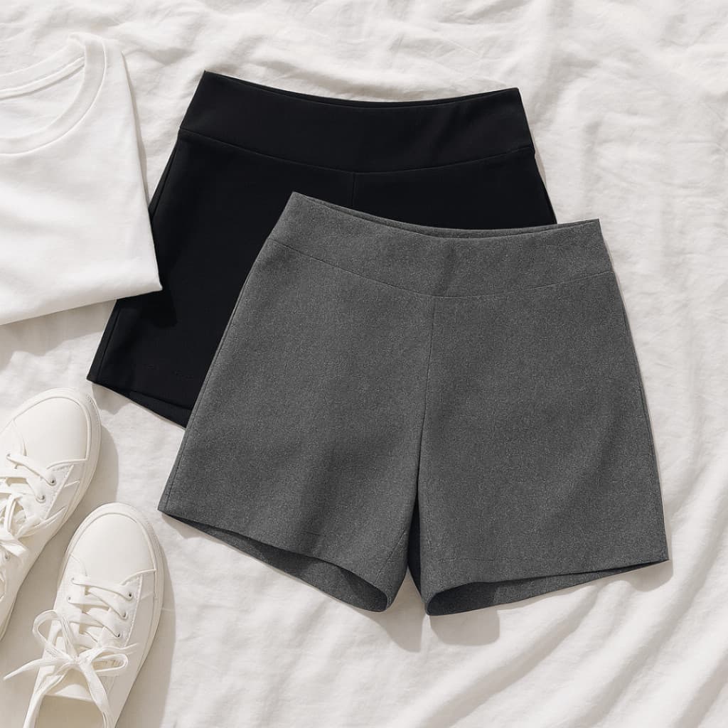 Short legging Suplex lycra Academia Fitness praia verão Short Feminino Curto liso preto