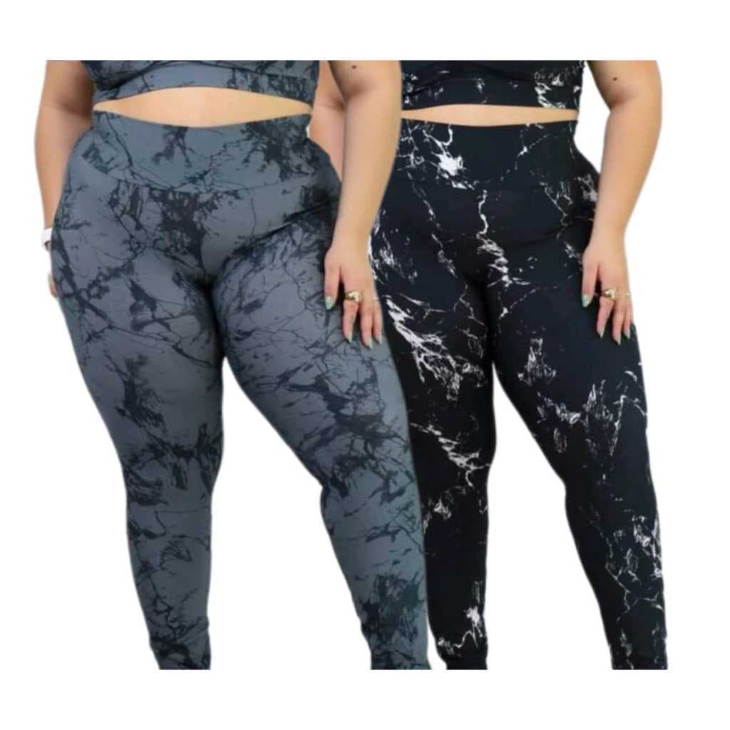 Calça Marmorizada Plus size academia