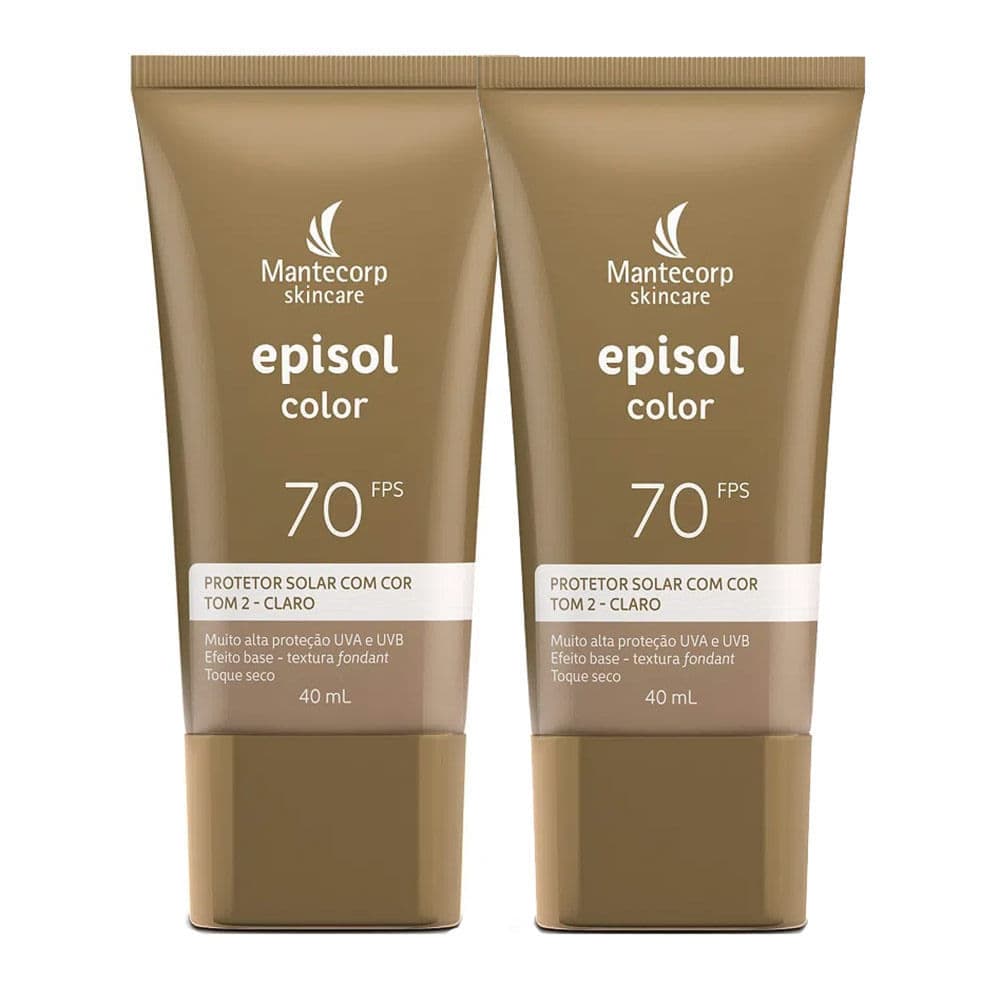 Kit 2 Protetor Solar Episol Color Tom 2 Claro FPS 70 40ml