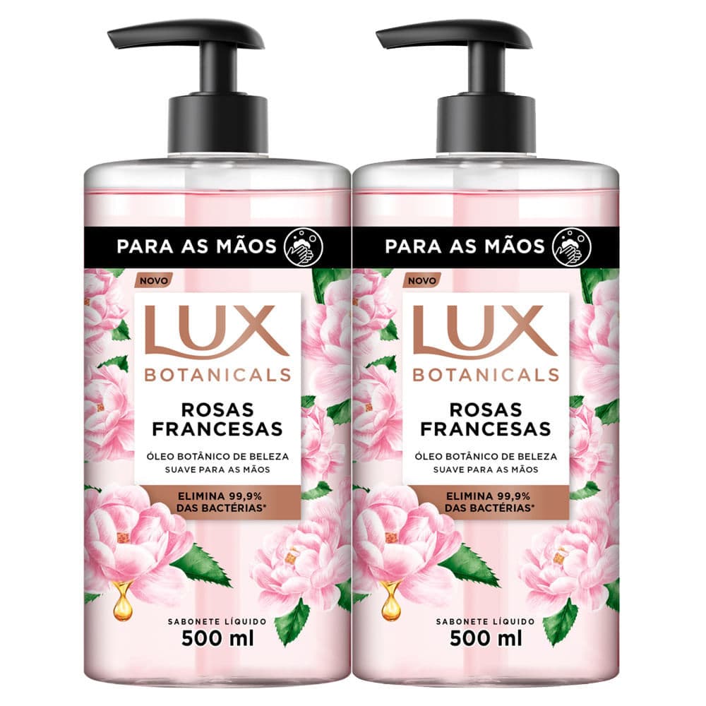 Kit 2 Sabonete Líquido Lux Botanicals Rosas Francesas 500ml