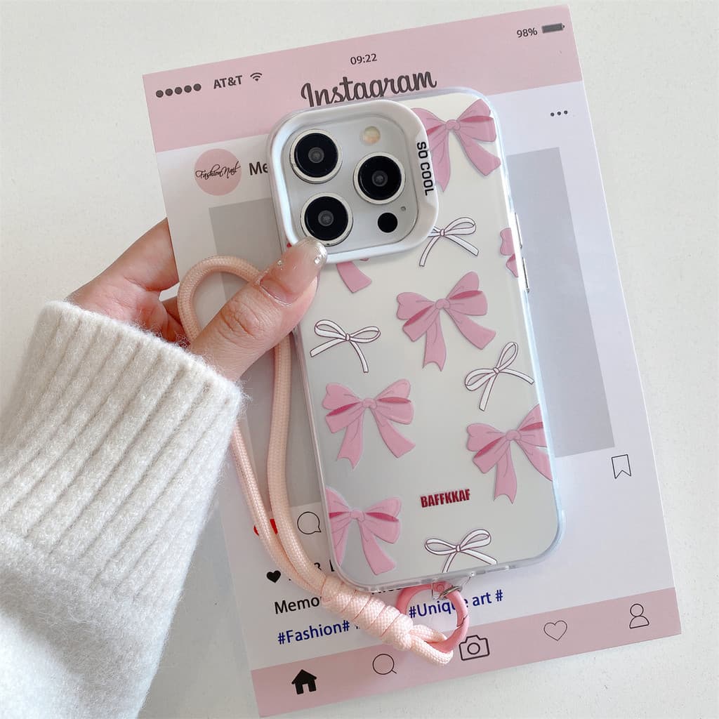 Capa de celular da Laço rosa com iPhone 17 16 15 14 13 12 11 PRO MAX XS XR 7 8PLUS SE AIR casca macia