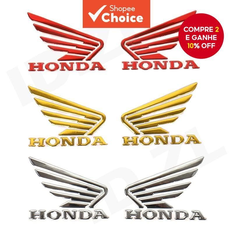  [ESTOQUE PRONTO] (Esquerda e Direita) Honda Wings 3M Plástico 3D Borracha Macia Logotipos Emblema Adesivo para