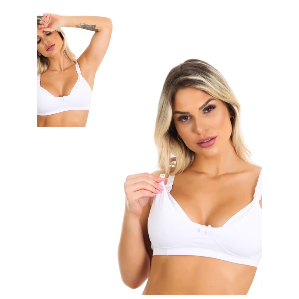 Kit 1 ou 3 Sutiã Amamentação Gestante Grávida Maternidade sutian Pós Parto Tecido Macio