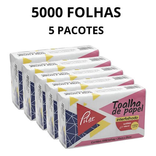 Papel Toalha 5000 Fls Interfolha Natural Pilar